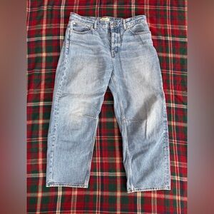 Madewell Darted Barrel-Leg Jeans - Light Blue